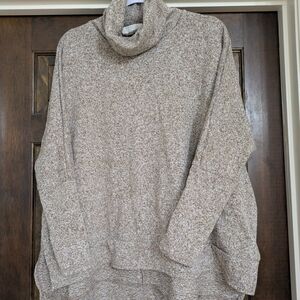 Zenana Outfitters Heathered Turtleneck Sweater - Gray